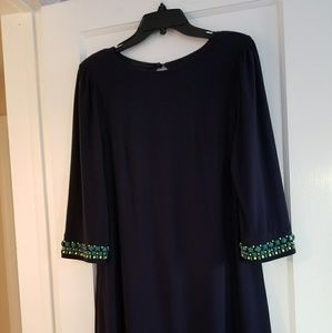 Laundry Dress with beaded cuff